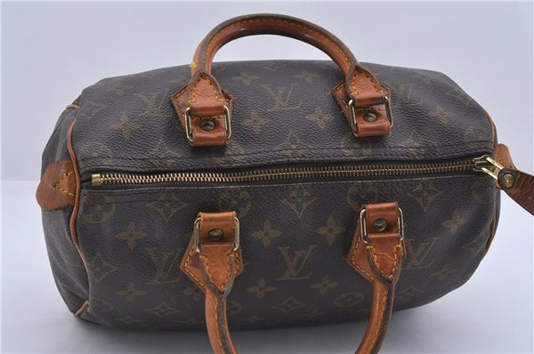 Authentic Louis Vuitton Monogram Speedy 25 Boston Hand Bag M41528 LV 4762D