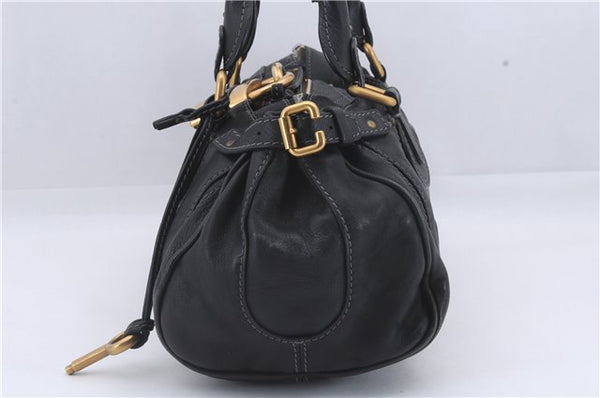 Authentic Chloe Paddington Leather Shoulder Hand Bag Black 4763D