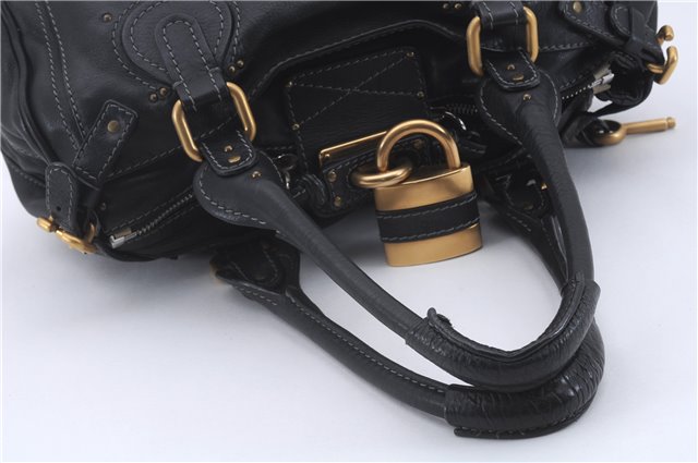 Authentic Chloe Paddington Leather Shoulder Hand Bag Black 4763D