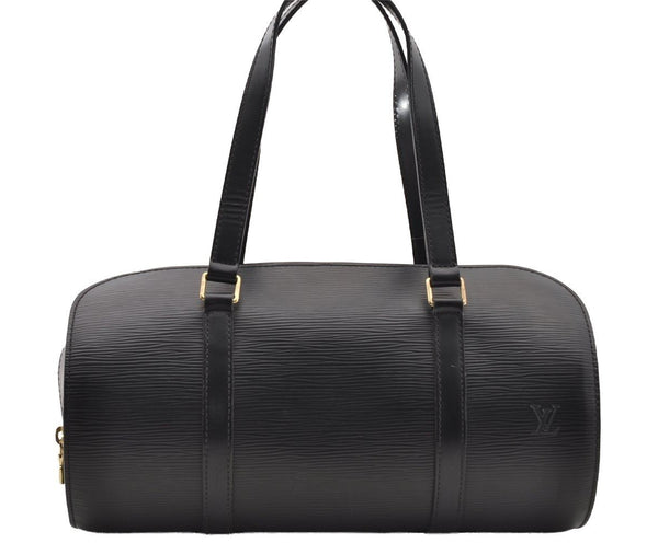 Authentic Louis Vuitton Epi Soufflot Black Hand Bag M52222 LV 4764I