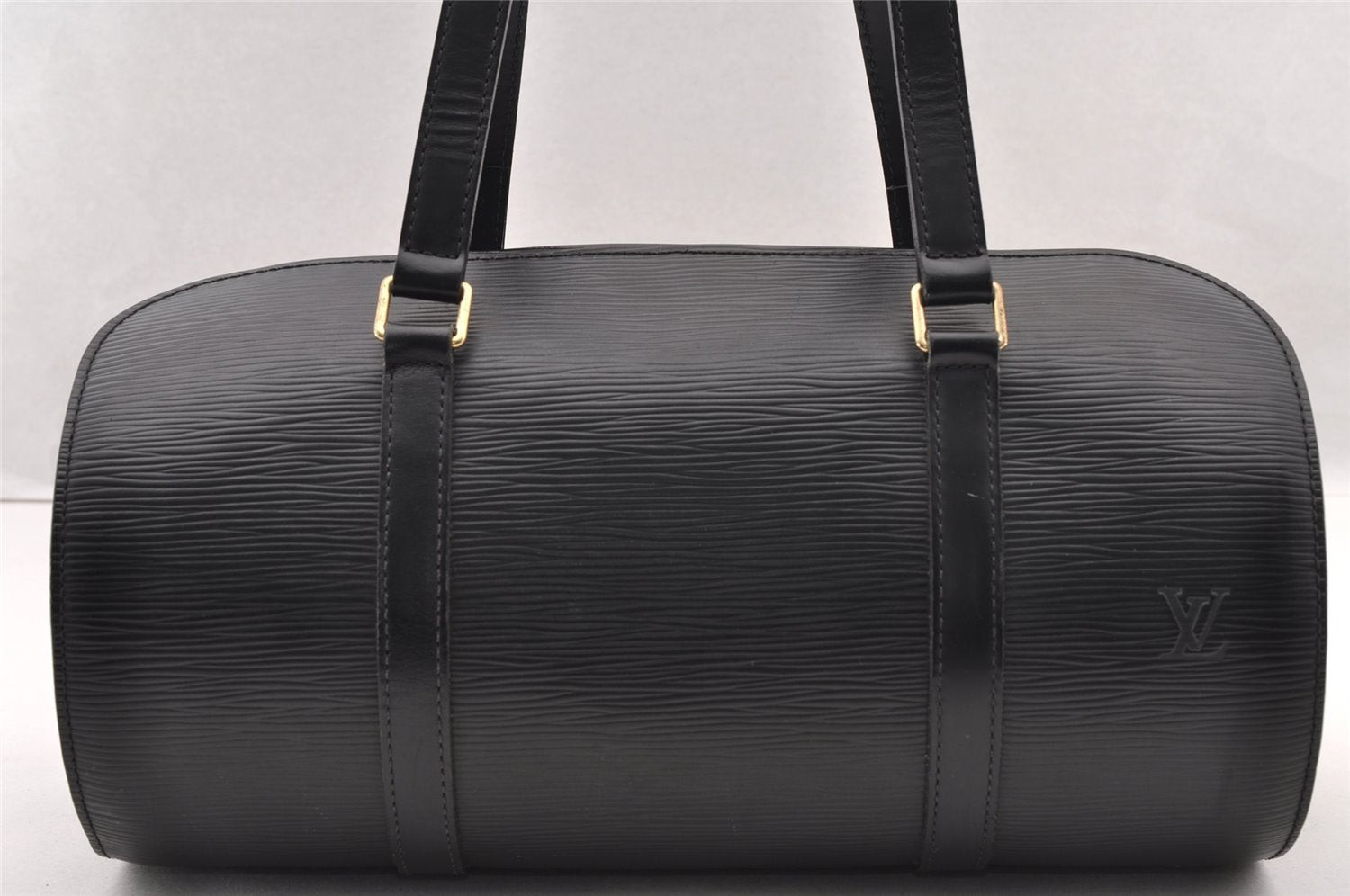 Authentic Louis Vuitton Epi Soufflot Black Hand Bag M52222 LV 4764I