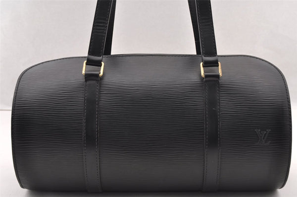 Authentic Louis Vuitton Epi Soufflot Black Hand Bag M52222 LV 4764I