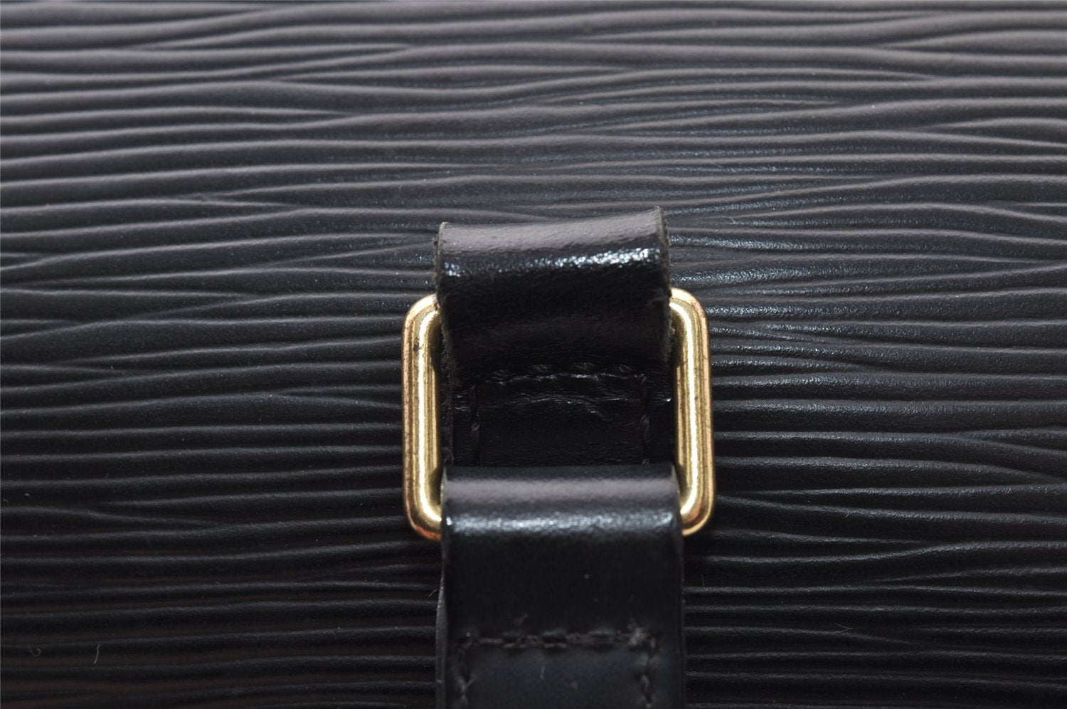 Authentic Louis Vuitton Epi Soufflot Black Hand Bag M52222 LV 4764I