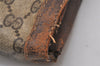Authentic GUCCI Web Sherry Line Clutch Hand Bag GG PVC Leather Brown Junk 4765I