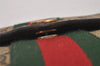 Authentic GUCCI Web Sherry Line Clutch Hand Bag GG PVC Leather Brown Junk 4765I
