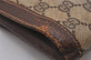 Authentic GUCCI Web Sherry Line Clutch Hand Bag GG PVC Leather Brown Junk 4765I