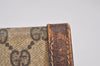 Authentic GUCCI Web Sherry Line Clutch Hand Bag GG PVC Leather Brown Junk 4765I