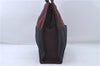 Authentic HERMES Fourre Tout MM Hand Tote Bag Canvas Bordeaux Black 4767D