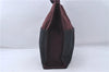 Authentic HERMES Fourre Tout MM Hand Tote Bag Canvas Bordeaux Black 4767D