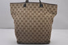 Authentic GUCCI Shoulder Tote Bag GG Canvas Leather 0021098 Brown Junk 4767I