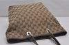 Authentic GUCCI Shoulder Tote Bag GG Canvas Leather 0021098 Brown Junk 4767I