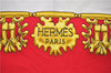 Authentic HERMES Carre 90 Scarf "LES CAVALIERS D'OR" Silk Red 4768C