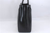 Authentic Ferragamo Gancini Leather Shoulder Tote Bag Black 4768D