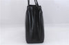 Authentic Ferragamo Gancini Leather Shoulder Tote Bag Black 4768D