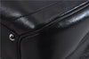 Authentic Ferragamo Gancini Leather Shoulder Tote Bag Black 4768D