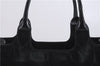 Authentic Ferragamo Gancini Leather Shoulder Tote Bag Black 4768D