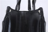 Authentic Ferragamo Gancini Leather Shoulder Tote Bag Black 4768D