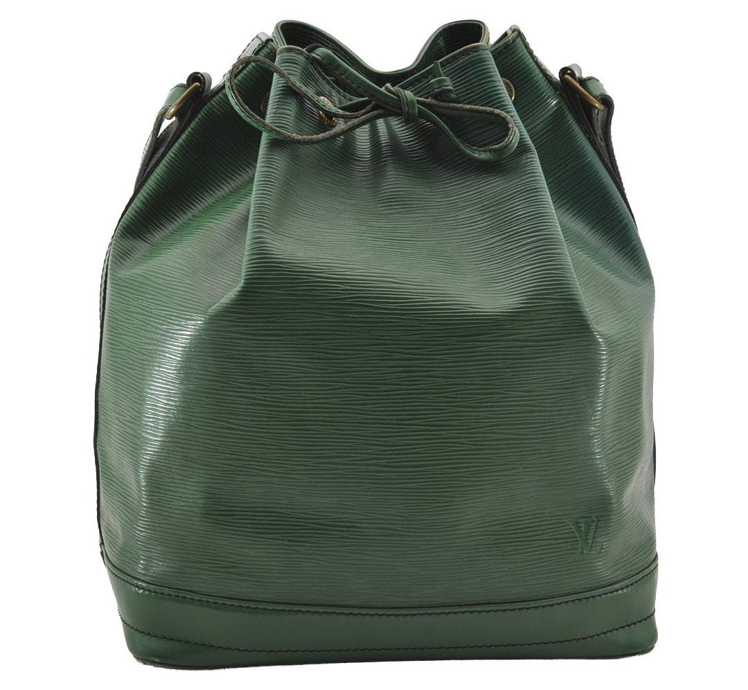 Authentic Louis Vuitton Epi Noe Shoulder Drawstring Bag Green M44004 LV 4768I
