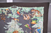 Authentic HERMES Carre 90 Scarf "EQUATEUR " Silk Dark Brown 4769I