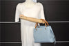 Auth GUCCI Bamboo Shopper Small 2Way Shoulder Hand Bag Leather 386032 Blue 4770D