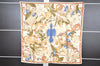 Authentic CHANEL Scarf Vintage Flower Motif CC Logo Silk White 4770I