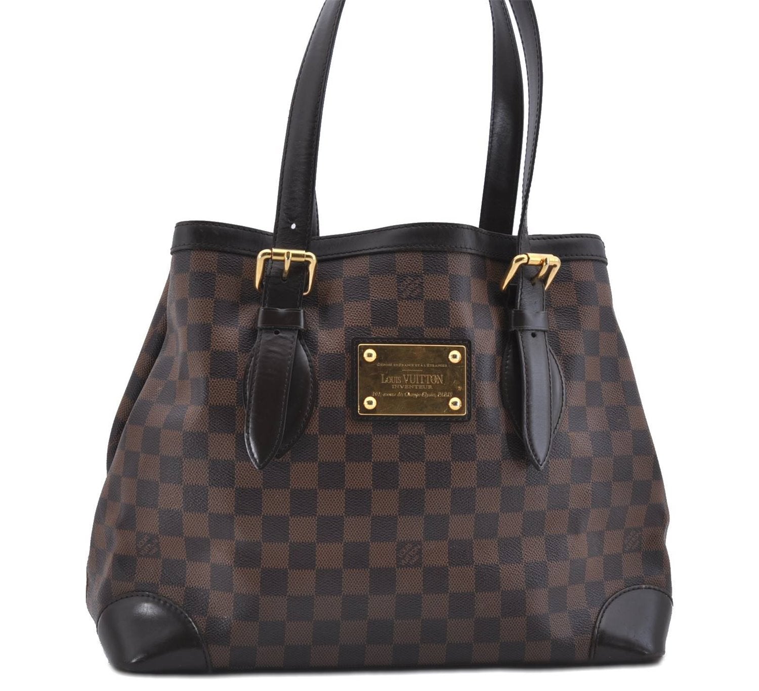 Authentic Louis Vuitton Damier Hampstead MM Shoulder Tote Bag N51204 LV 4771D