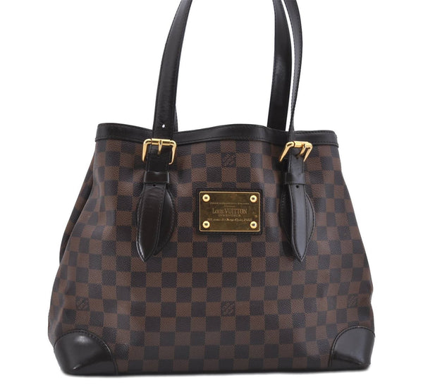 Authentic Louis Vuitton Damier Hampstead MM Shoulder Tote Bag N51204 LV 4771D