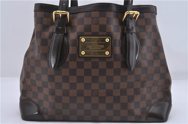 Authentic Louis Vuitton Damier Hampstead MM Shoulder Tote Bag N51204 LV 4771D