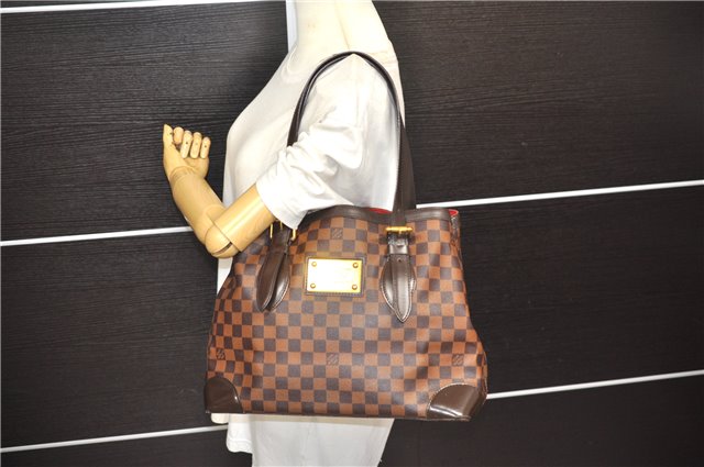 Authentic Louis Vuitton Damier Hampstead MM Shoulder Tote Bag N51204 LV 4771D
