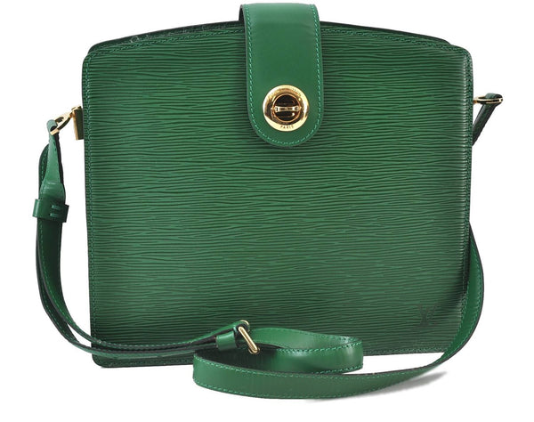 Auth Louis Vuitton Epi Capucines Shoulder Cross Body Bag Green M52344 LV 4772D