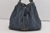 Authentic PRADA Vintage Canapa L Canvas Tote Hand Bag Denim Blue 4773I