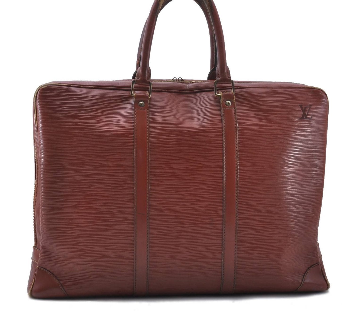 Auth Louis Vuitton Epi Porte Documents Voyage Brown Briefcase M54473 LV 4774D