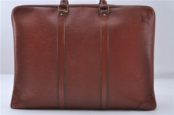Auth Louis Vuitton Epi Porte Documents Voyage Brown Briefcase M54473 LV 4774D