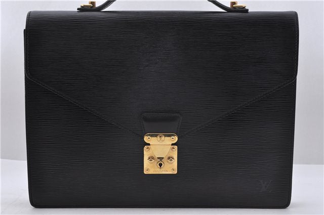 Auth Louis Vuitton Epi Porte Documents Bandouliere Briefcase M54462 Black 4776D