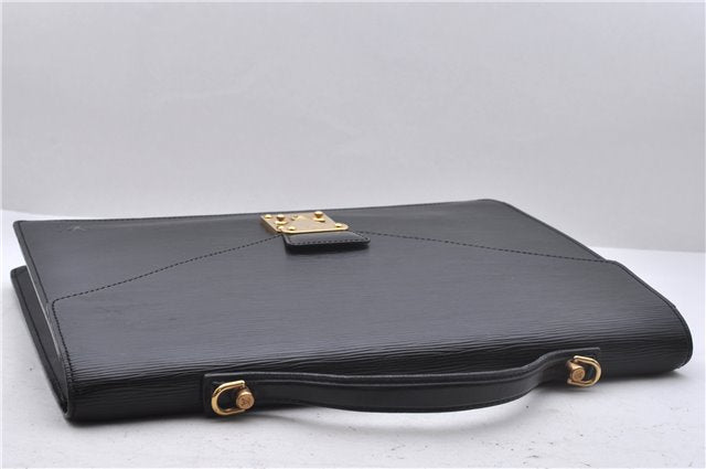 Auth Louis Vuitton Epi Porte Documents Bandouliere Briefcase M54462 Black 4776D