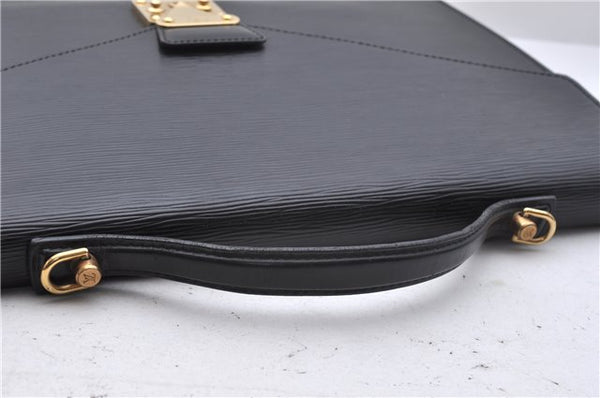 Auth Louis Vuitton Epi Porte Documents Bandouliere Briefcase M54462 Black 4776D