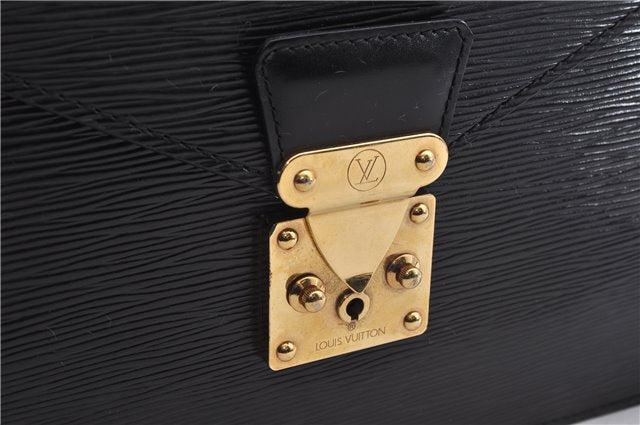 Auth Louis Vuitton Epi Porte Documents Bandouliere Briefcase M54462 Black 4776D