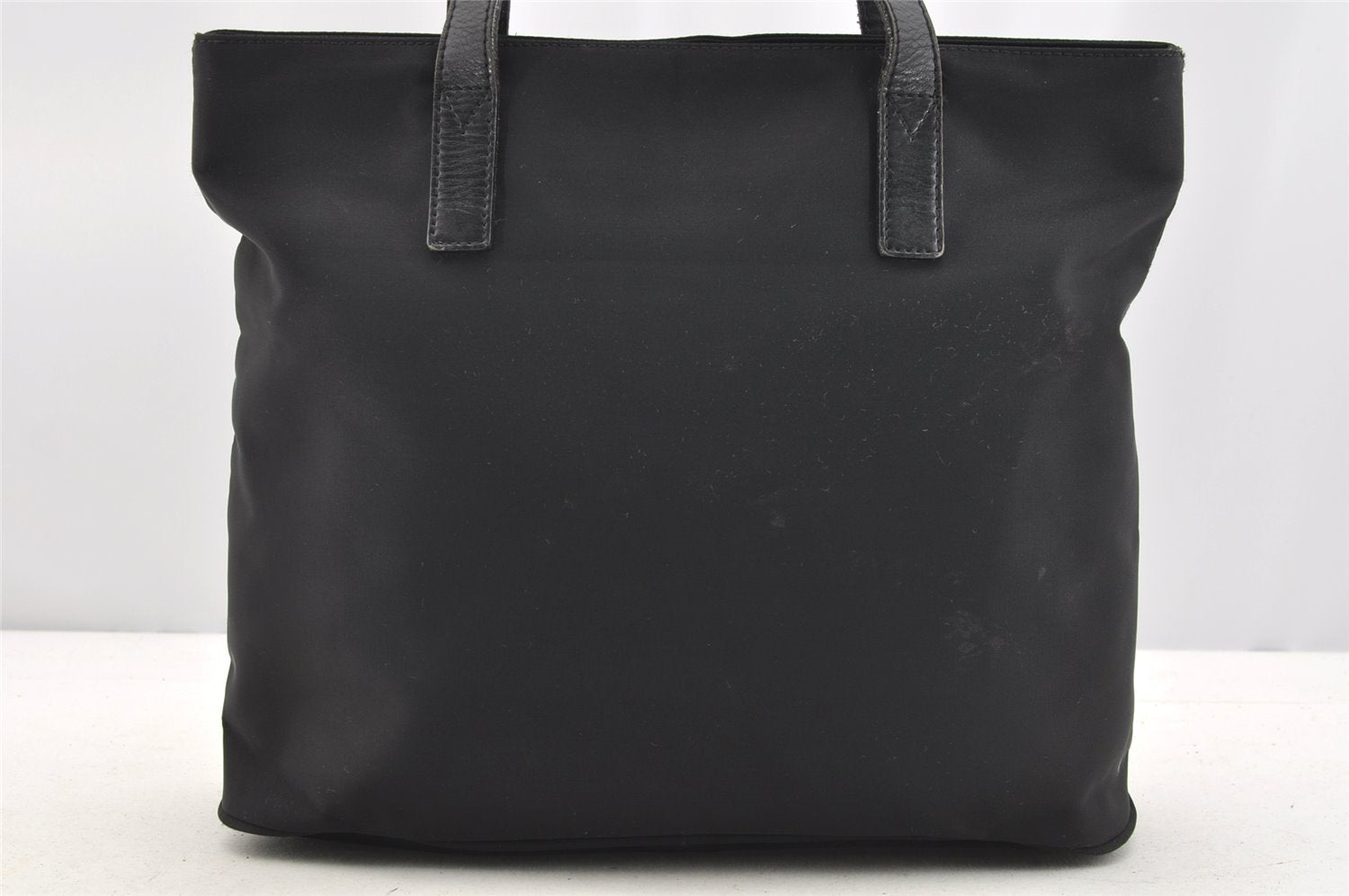 Authentic FENDI Vintage Nylon Leather Hand Tote Bag Black 4776I