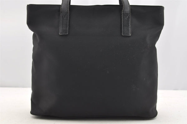 Authentic FENDI Vintage Nylon Leather Hand Tote Bag Black 4776I