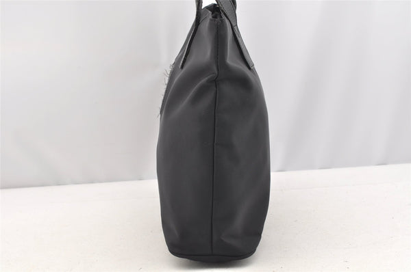 Authentic FENDI Vintage Nylon Leather Hand Tote Bag Black 4776I