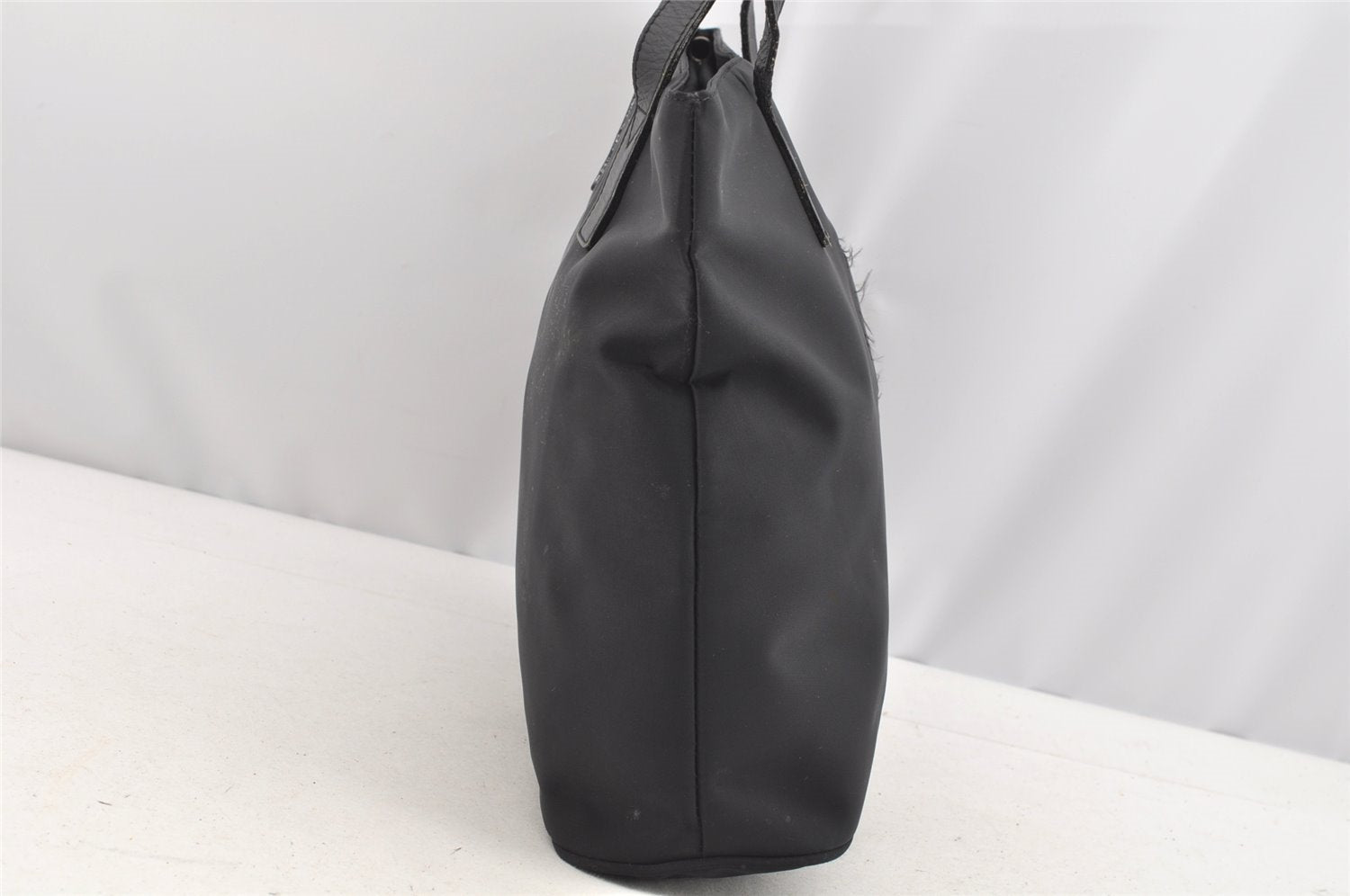 Authentic FENDI Vintage Nylon Leather Hand Tote Bag Black 4776I