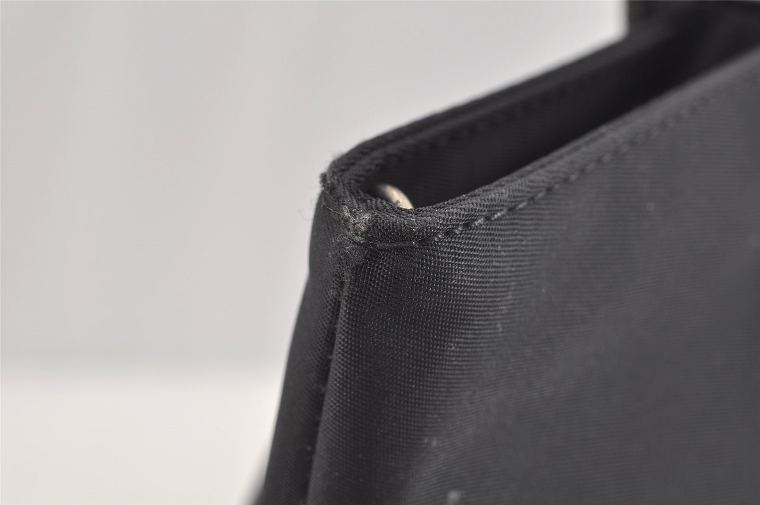 Authentic FENDI Vintage Nylon Leather Hand Tote Bag Black 4776I