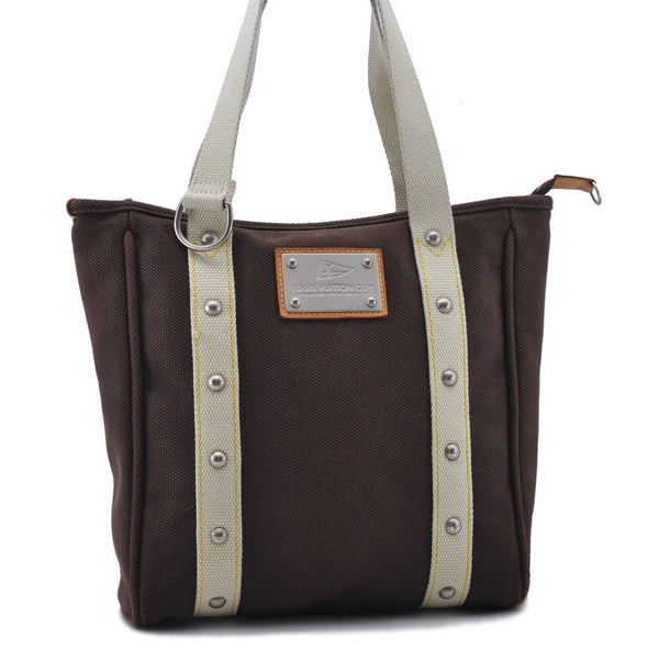 Authentic LOUIS VUITTON Antigua LV Cup Cabas MM Tote Bag Brown M80663 LV 4777C