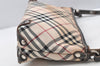 Authentic BURBERRY BLUE LABEL Check Shoulder Bag Nylon Leather Beige 4777I