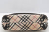 Authentic BURBERRY BLUE LABEL Check Shoulder Bag Nylon Leather Beige 4777I