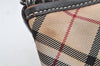 Authentic BURBERRY BLUE LABEL Check Shoulder Bag Nylon Leather Beige 4777I