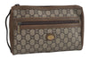 Authentic GUCCI GG Plus Clutch Hand Bag Purse PVC Leather Brown Junk 4779I