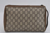 Authentic GUCCI GG Plus Clutch Hand Bag Purse PVC Leather Brown Junk 4779I