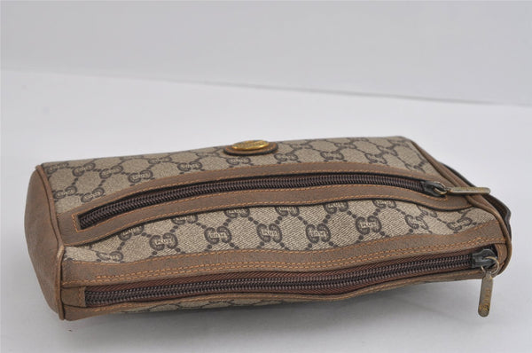 Authentic GUCCI GG Plus Clutch Hand Bag Purse PVC Leather Brown Junk 4779I