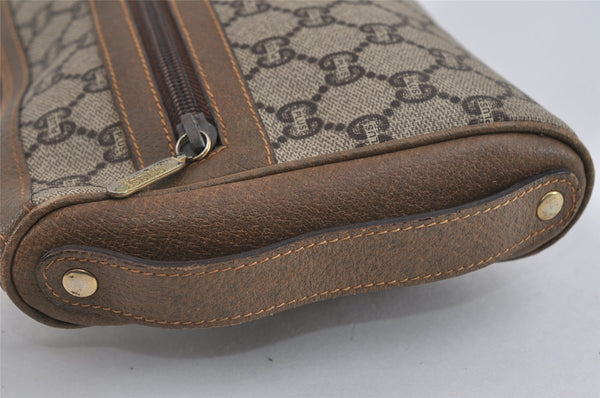 Authentic GUCCI GG Plus Clutch Hand Bag Purse PVC Leather Brown Junk 4779I